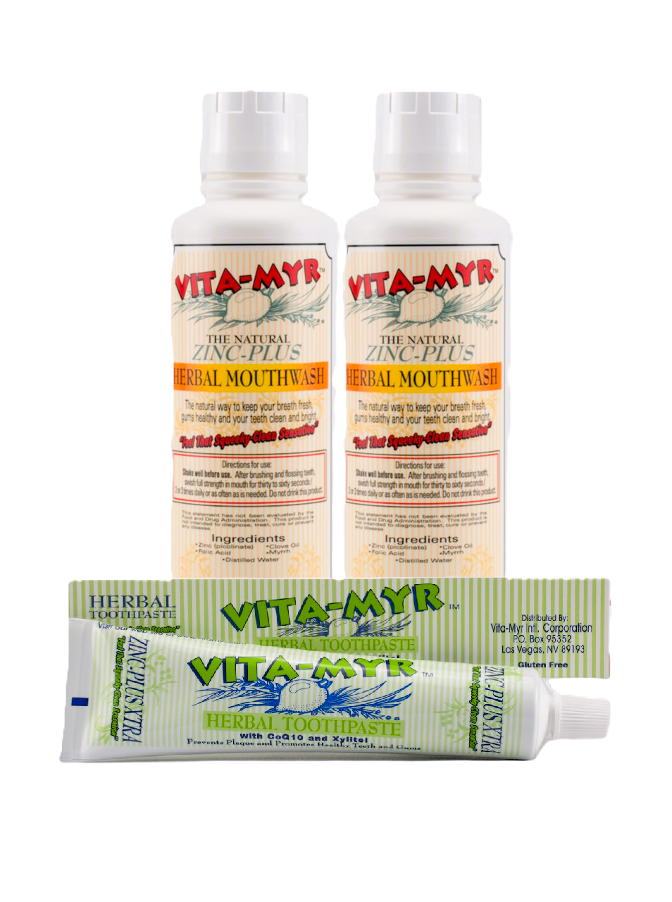 1 Vitamyr 5.4 oz. XTRA Toothpaste & 2 Vitamyr 16 oz. Natural Mouthwash!