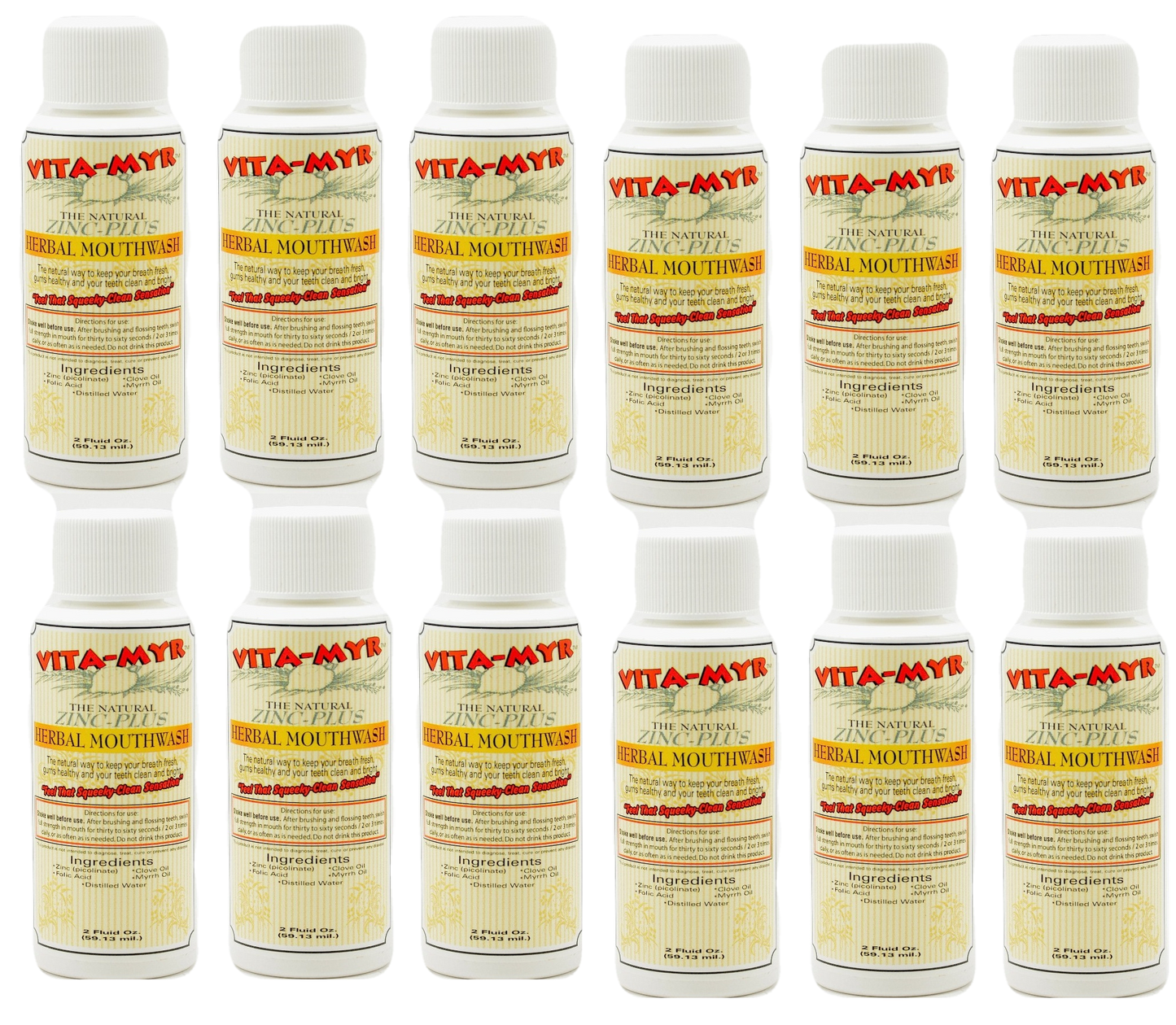Vita-Myr Herbal Travel 12 Pack Mouthwash - 2 Oz On-The-Go