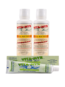 1 Vitamyr 5.4 oz. XTRA Toothpaste & 2 Vitamyr 16 oz.  Natural Mouthwash!