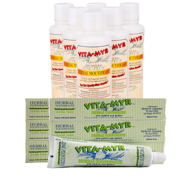 Complete Family Oral Care with 6 x 6 Vita-Myr Family Mouthwash & Toothpaste Pack