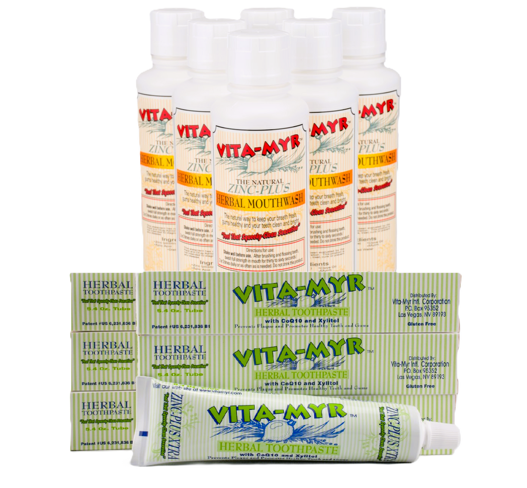 Complete Family Oral Care with 6 x 6 Vita-Myr Family Mouthwash & Toothpaste Pack