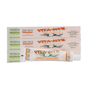 Vita-Myr Family Pack Toothpaste - 3 x 5.4 oz. Zinc-Plus XTRA & 3 x 4 oz. Original Zinc Toothpaste Your Dental Solution