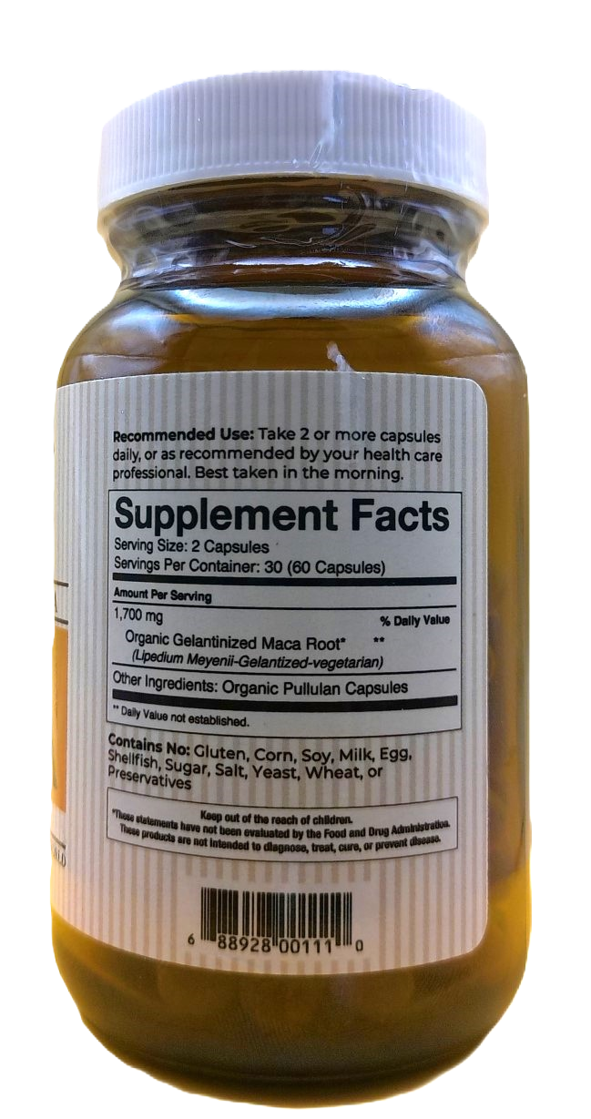 Vita-Myr Gelatinized Certified Organic Maca Capsules (60ct)