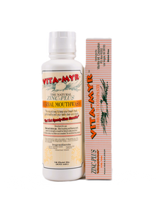 Vita-Myr Package # 1 -  1 of each - 16 Oz Mouthwash & 4 Oz Toothpaste!