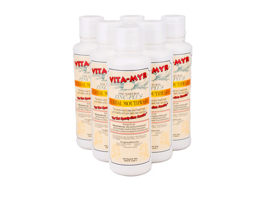 6 Pack VITA-MYR 16 Ounce Herbal Mouthwash