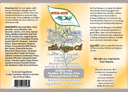 VITA-MYR Tea Tree Shampoo - Invigorating Scalp Care and Refreshing Cleansing for Healthy and Balanced Hair 16 Oz