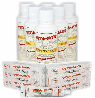Vitamyr Family Package - 6 ea.16 oz. Vita-Myr Mouthwash & 6 ea. Original Vita-Myr Toothpaste