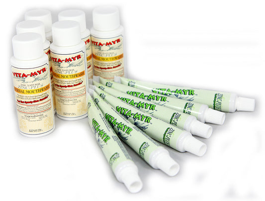 Vita-Myr - 12 Pack (6+6) Travel Size Mouthwash & XTRA Toothpaste On-The-Go Oral Care Kit
